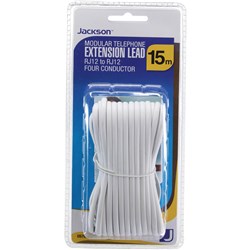 Jackson Modular Telephone Extension Lead 15m (White)