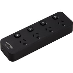 Jackson Surge Protected Board w/ 4 x Individual Switch Power Socket Outlets