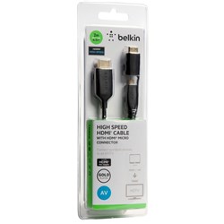 Belkin Essential High Speed HDMI Cable with Micro Adapter 4K 2m
