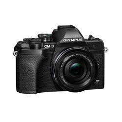 Olympus OM-D E-M10 Mark IV Silver Body w/14-42mm EZ Lens Mirrorless Camera (Black)