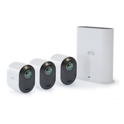 Arlo Ultra 2 4K UHD Wire-Free Security Spotlight Camera System – 3 Cameras & Smart Hub