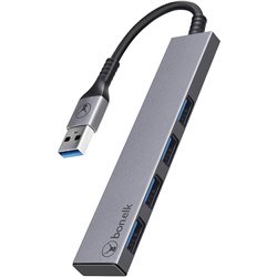 Bonelk Long-Life Slim 4 Port USB-A 3.0 Hub (Space Grey)