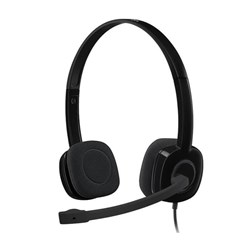 Logitech H151 Stereo Headset with Noise-Cancelling Boom Mic (Black)