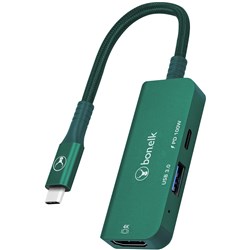 Bonelk Long-Life USB-C 3 in 1 Multiport Hub (Green)