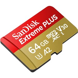 SanDisk Extreme PLUS microSDXC 64GB 200MB/s Memory Card [2022]