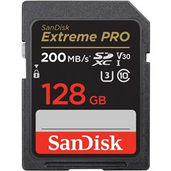 SanDisk Extreme PRO SDXC 128GB 200MB/s Memory Card [2022]