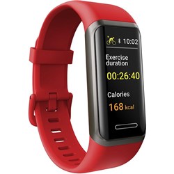 Ryze ELEVATE Fitness & Wellbeing Smart Watch with Alexa (Dark Grey/Red)