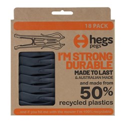 Hegs Pegs Eco-Grey Recycled Clothes Pegs (18 Pack)