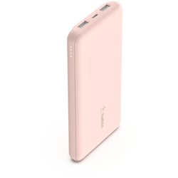 Belkin BoostUp Charge 10K 3 Port Power Bank with Cable (Rose Gold)