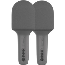 XCD Bluetooth Karaoke Microphone with Speaker 2 Pack (Grey)