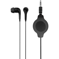 XCD Retractable Wired In-Ear Headphones (Black)