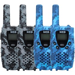 XCD 0.5W UHF CB Handheld Radio 4 Pack (Camo Grey/Camo Blue)