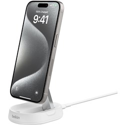 Belkin BoostCharge Pro Convertible Magnetic Qi2 Charging Stand (White)