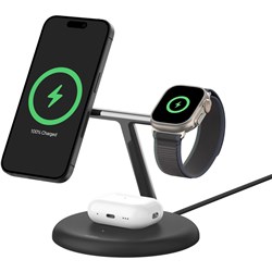 BoostCharge Pro 3-in-1 Magnetic Wireless Charging Stand with Qi2 15W (Black)
