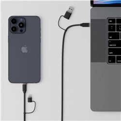 ALOGIC Elements Silicone Archer 4-in-1 100W USB 2.0 Cable 1.5m (Black)