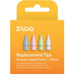 Zagg Apple Pencil Replacement Tips [4 Pack] (Pastel)