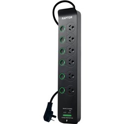 Jackson Raptor 6 Outlet Full Control 45W PD Surge Protected Powerboard