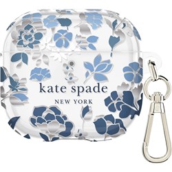 Kate Spade Protective Case for AirPods 4th Gen (Flowerbed Blue/Silver)