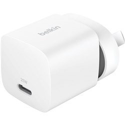 Belkin BoostCharge Compact USB-C Wall Charger 25W (White)