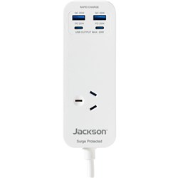 Jackson Rapid Charge PD20W USB-C & USB-A  Portable Powerboard (White)