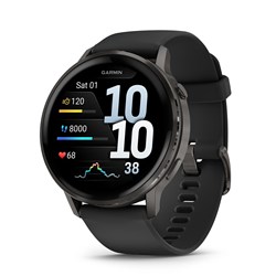Garmin Venu 4 Smartwatch 45mm (Slate/Black Silicone Band)