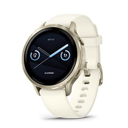 Garmin Venu 4 Smartwatch 41mm (Lunar Gold/Bone Silicone Band)