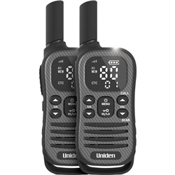 Uniden UH620 Max 2W UHF Handheld Radio with Voice Scramble (Grey) [2 Pack]