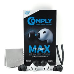 Comply TRUEGRIP Max Headphone Ear Tips for AirPods Pro 3 (Black) [Medium]