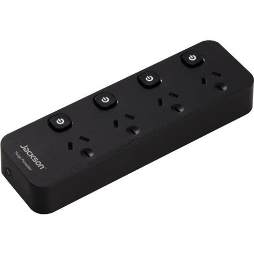 Jackson Surge Protected Board w/ 4 x Individual Switch Power Socket Outlets