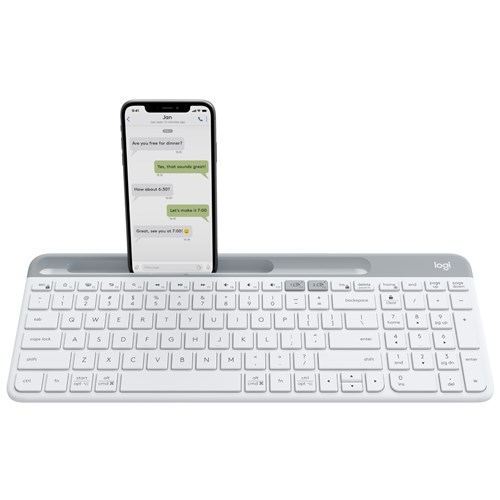 Logitech K580 Slim Multi-Device Wireless Keyboard (White)