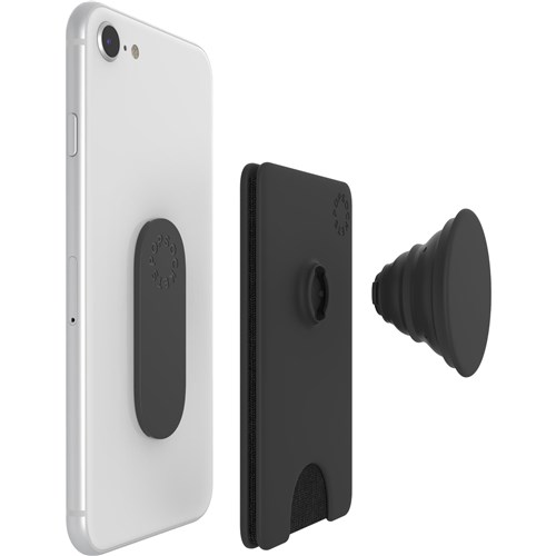 Popsockets Popwallet+ Swappable PopGrip (Black)