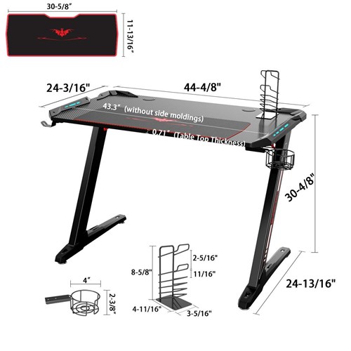 Eureka Ergonomic Z1-S Gaming Desk with LED Lights