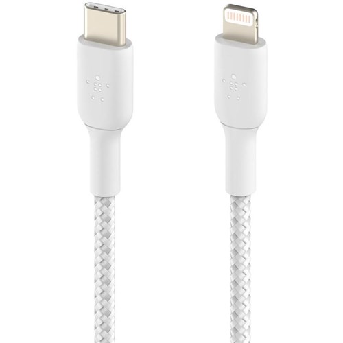 Belkin BoostUp Charge USB-C to Lightning Braided Cable 2m (White)