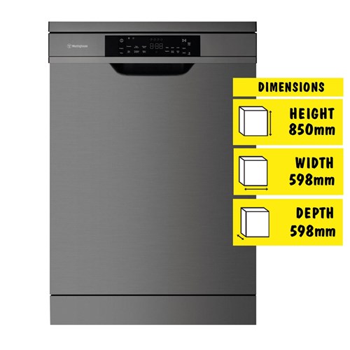Westinghouse WSF6606KXA 15-Place Setting Freestanding Dishwasher (Dark S/Steel)