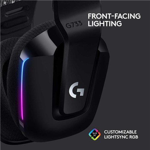 Logitech G733 Lightspeed Wireless RGB Gaming Headset (Black)