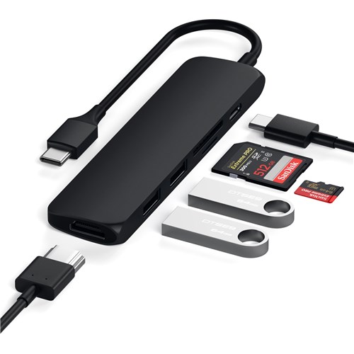 Satechi USB-C Slim MultiPort Adapter V2 (Black)
