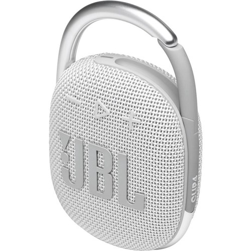 JBL Clip 4 Portable Bluetooth Speaker (White)