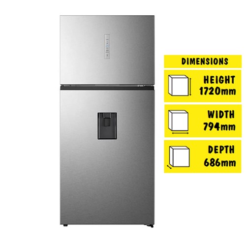 Hisense HRTF496SW 496L Top Mount Fridge (Stainless Steel)