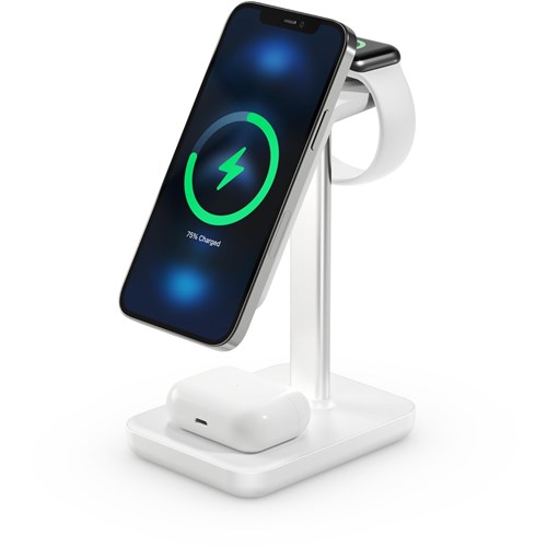 Journey MagSafe Compatible 3-in-1 Wireless Charging Stand Bundle (White)