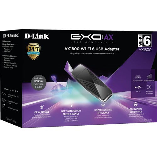 D-Link DWA-X1850 AX1800 Wi-Fi 6 USB Adapter