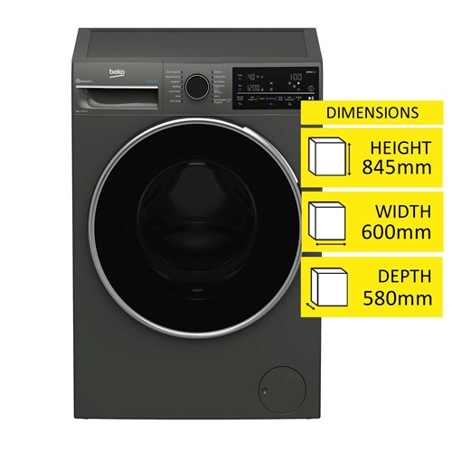 Beko BFLB904ADG 9kg Auto Dose Front Load Washing Machine (Graphite)