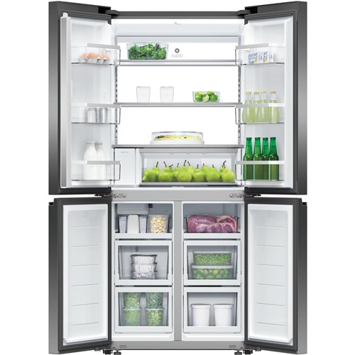 Fisher & Paykel RF500QNUB1 498L Quad Door Ice & Water Fridge (Black Stainless Steel)