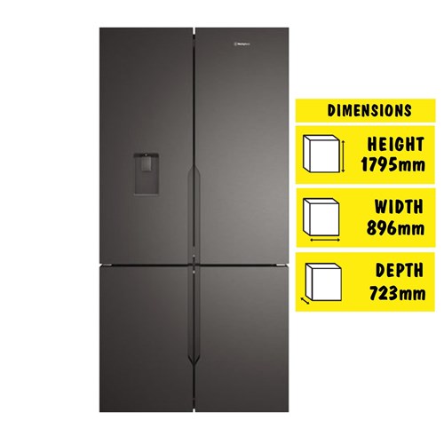 Westinghouse WQE5650BA 564L French Door Fridge (Matte Charcoal Black)