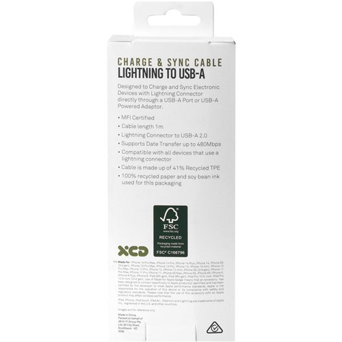 XCD Lightning to USB-A Cable 1m