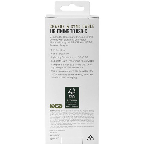 XCD Lightning to USB-C Cable 1m