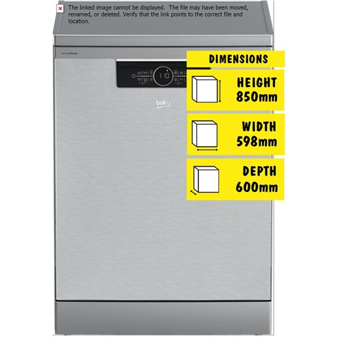 Beko BDFB1630X 16 Place Setting Freestanding Dishwasher (Platinum Steel)