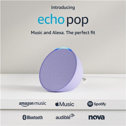 Amazon Echo Pop Compact Smart Speaker (Lavender Bloom)