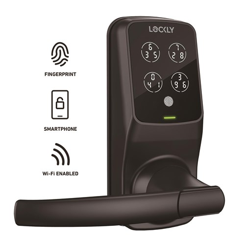 Lockly Secure Pro Latch Edition Smart Door Lock with Wi-Fi Hub (Matte Black)