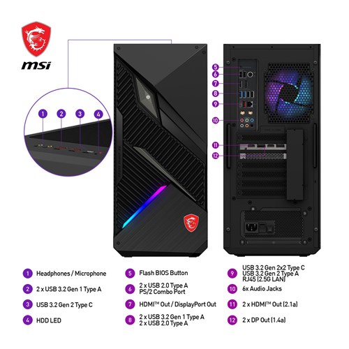MSI MPG Infinite X2 14NUF7-465AU Gaming Desktop (14th Gen Intel i7)[GeForce RTX 4070Ti SUPER]