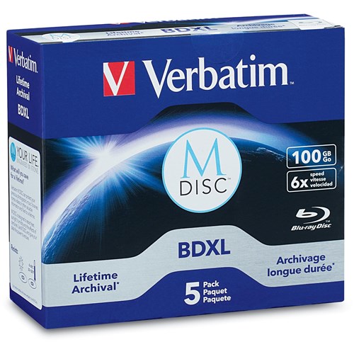 Verbatim M-Disc BDXL 100GB 5Pk Jewel Case 4x